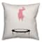 Bunny on Trampoline Reversible Throw Pillow